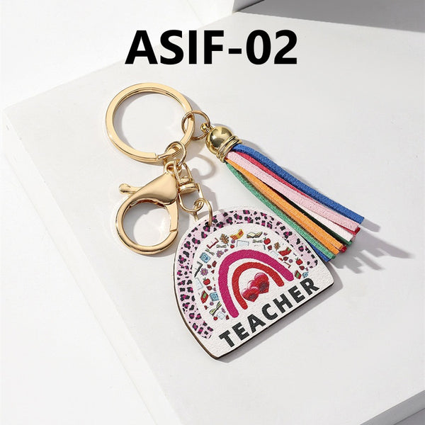 Teacher Wooden Pendant Key Chain