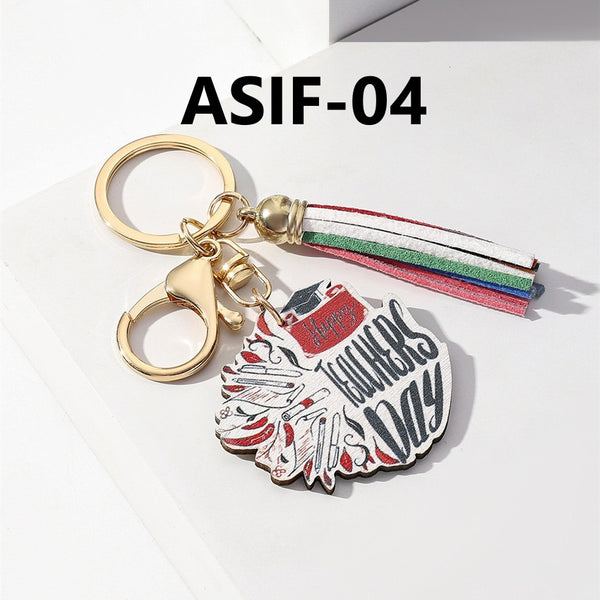 Teacher Wooden Pendant Key Chain