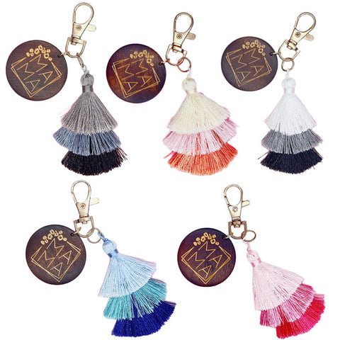 MAMA Wooden Tassel Key Chain