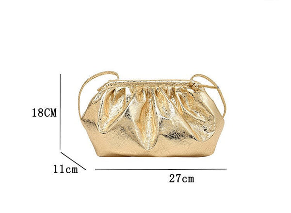 Metallic Pleated Clutch