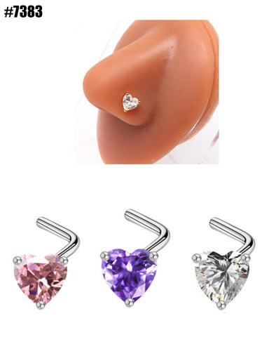 Heart Diamante Nose Stud