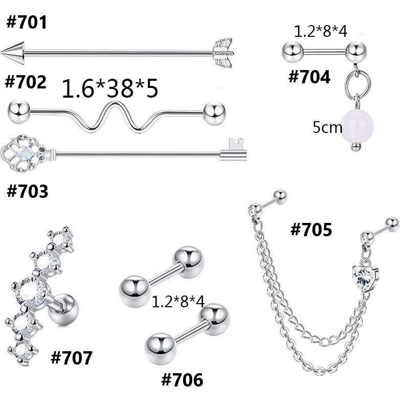 Stainless Steel Ear Bone Piercing Set 7