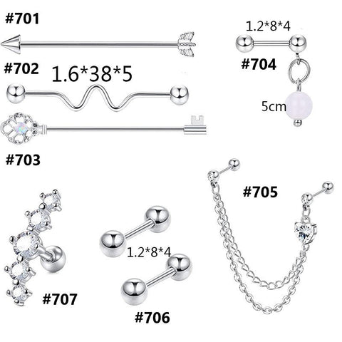 Stainless Steel Ear Bone Piercing Set 7