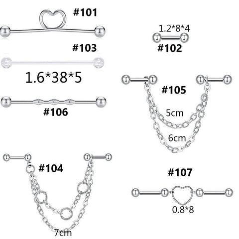 Stainless Steel Ear Bone Piercing Set 1