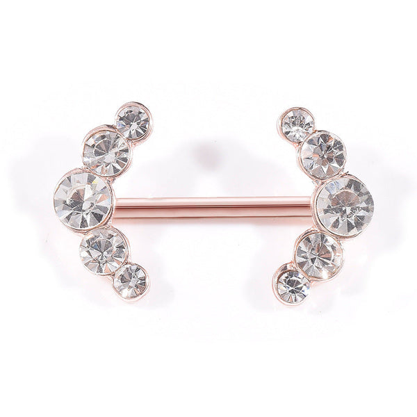 Symmetrical Diamond Nipple Piercing
