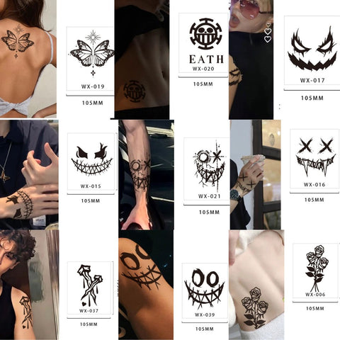Black Ink Temporary Tattoos