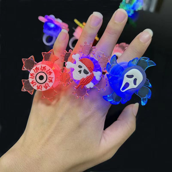 Halloween Glowing Spinning Top Ring