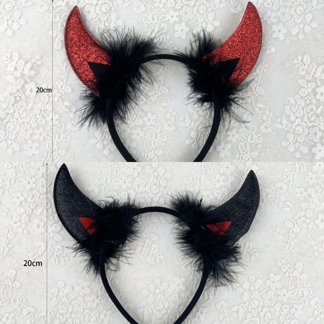 Halloween Horns With Fur and Sequins