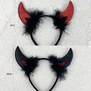 Halloween Horns With Fur and Sequins