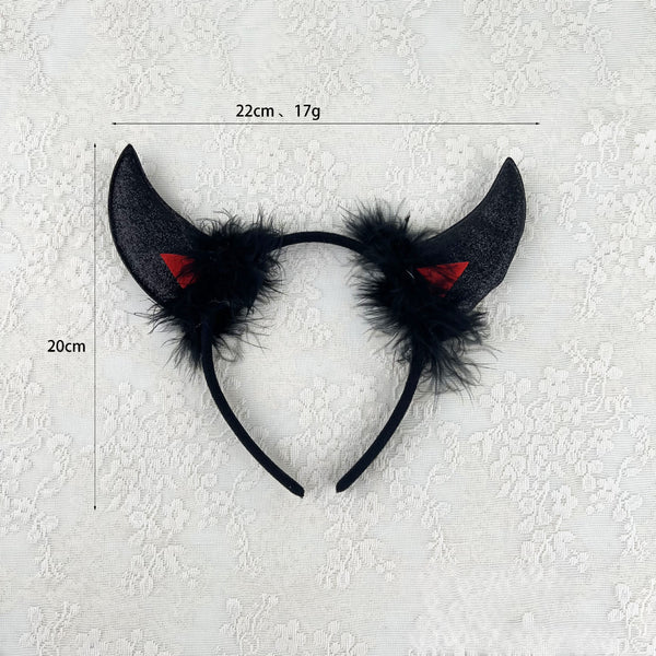 Halloween Horns With Fur and Sequins