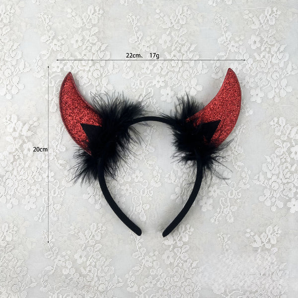 Halloween Horns With Fur and Sequins