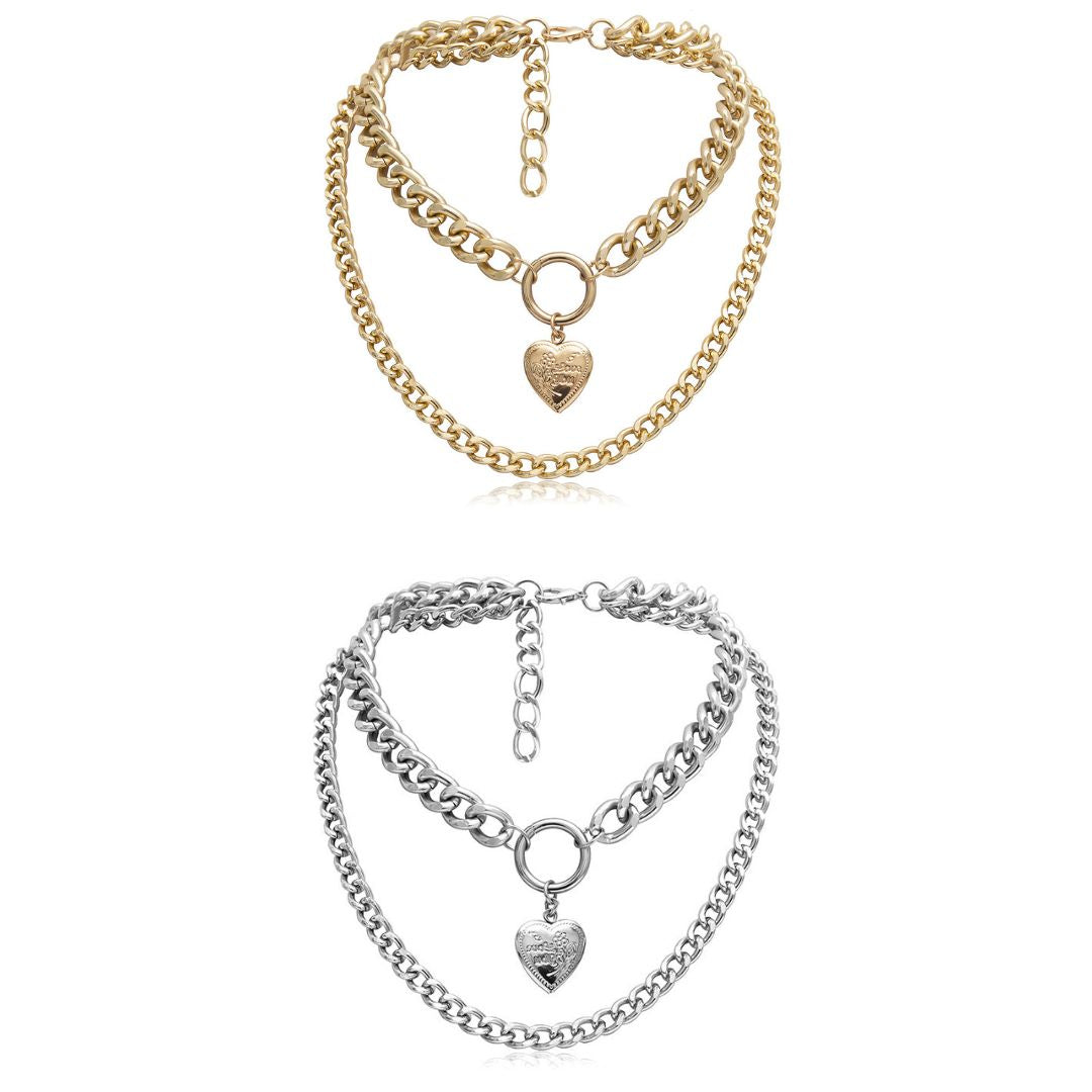 Layered Necklace With Locket XL25178
