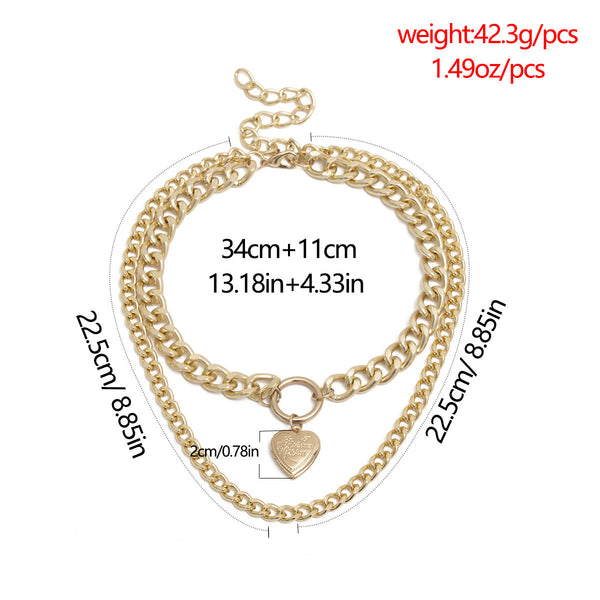 Layered Necklace With Locket XL25178