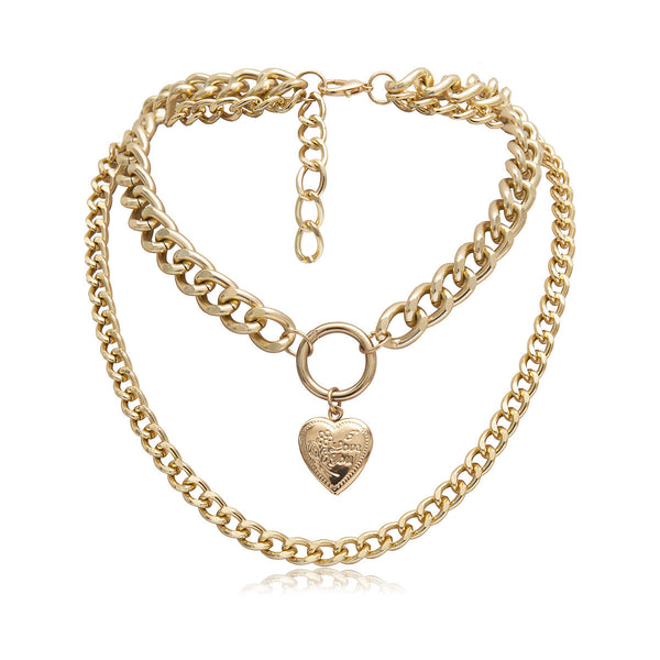 Layered Necklace With Locket XL25178