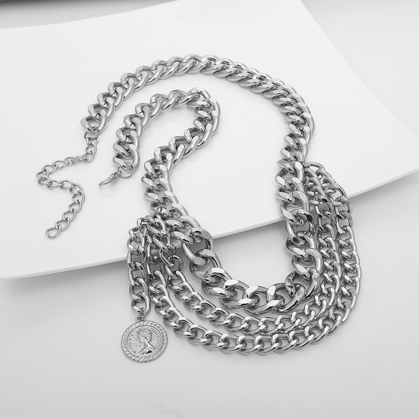 Layered Tassel Chain Belt BK00405