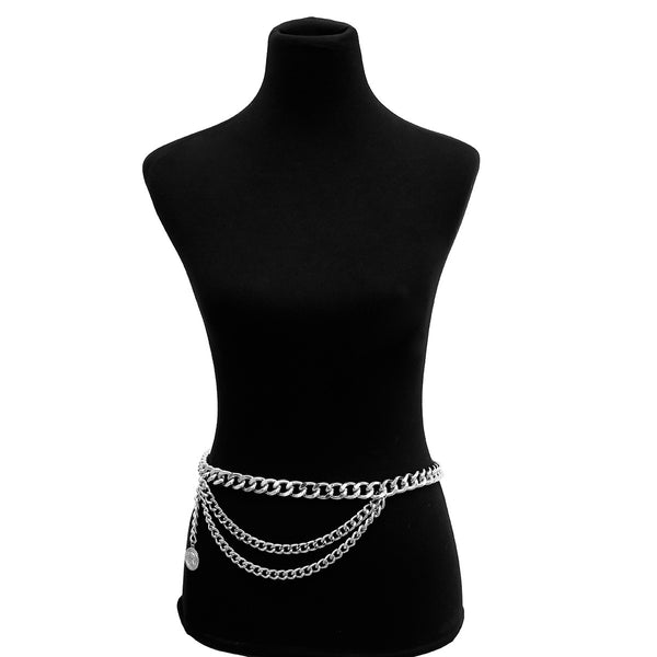 Layered Tassel Chain Belt BK00405