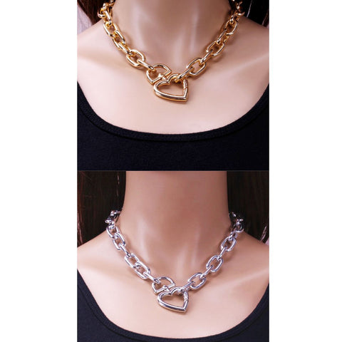 Links Necklace With Heart XL5719