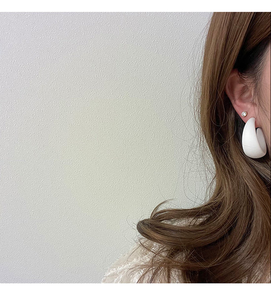 Matte C Shaped Candy Colored Earrings E2039