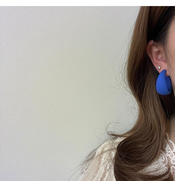 Matte C Shaped Candy Colored Earrings E2039