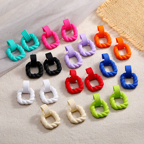 Matte Candy Colored Acrylic Earrings