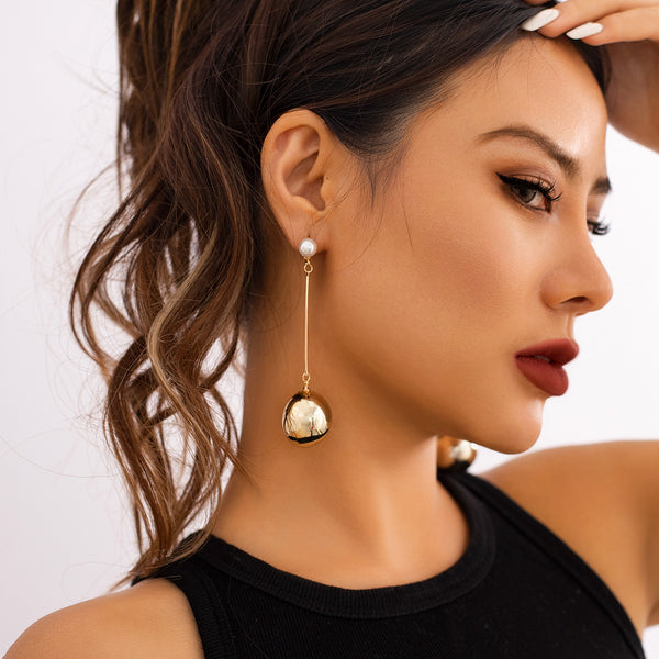 Metal Dangle Ball Earrings 2927