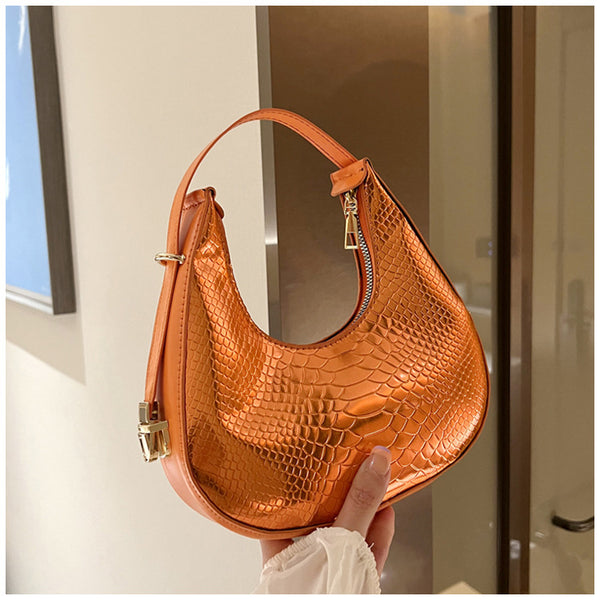Metallic Crescent Underarm Bag