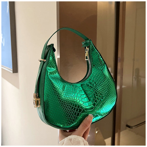 Metallic Crescent Underarm Bag