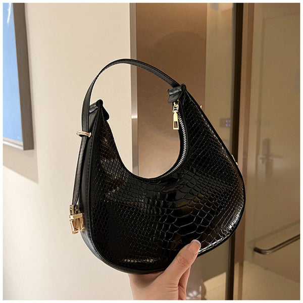 Metallic Crescent Underarm Bag