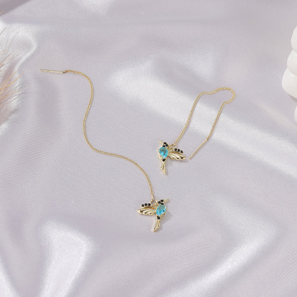 Wire Long Bird Earrings S49