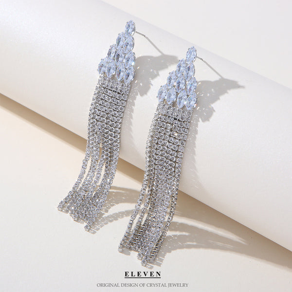 Inlaid Zircon Earrings Tassel