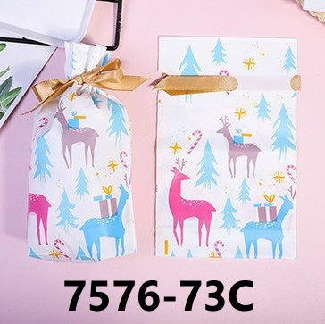 Christmas Ribbon Drawstring Candy Bag (12Pcs)