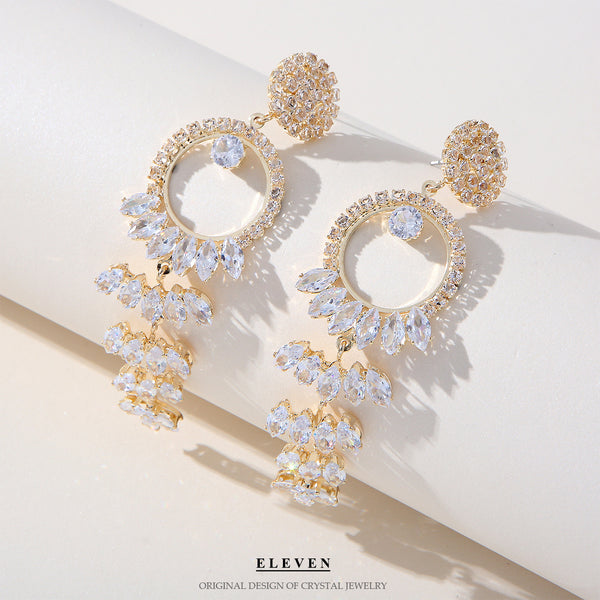 Luxury Inlaid Zircon Earrings N99-Z