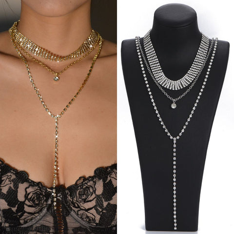 Multi-Layered Diamante Necklace 71