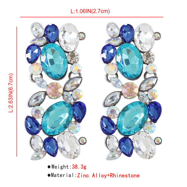 Retro Color Diamond Necklace & Earrings
