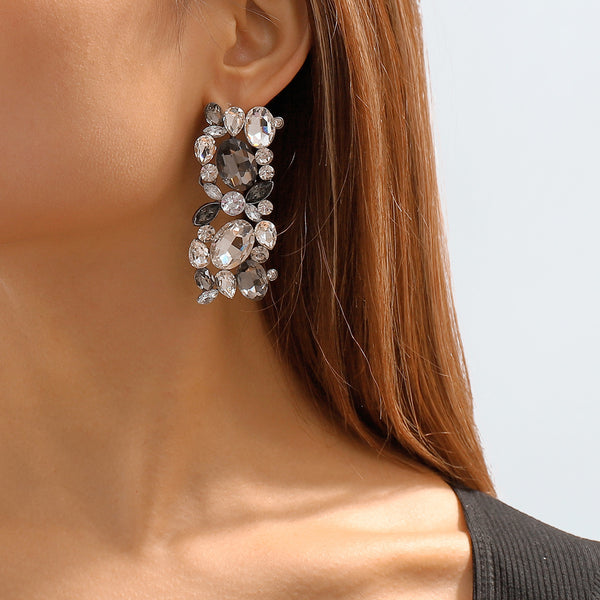 Retro Color Diamond Necklace & Earrings