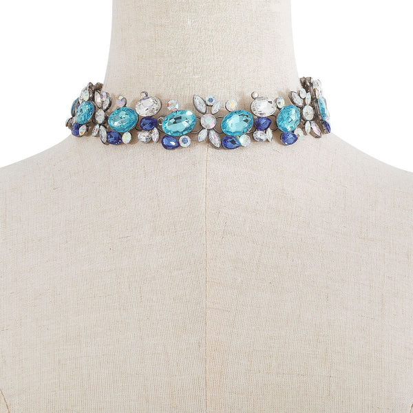 Retro Color Diamond Necklace & Earrings