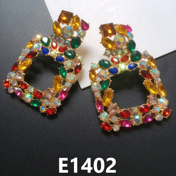 Rhinestone Alloy Colorful Earrings