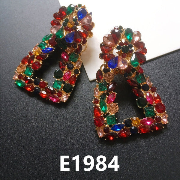 Rhinestone Alloy Colorful Earrings