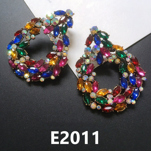 Rhinestone Alloy Colorful Earrings