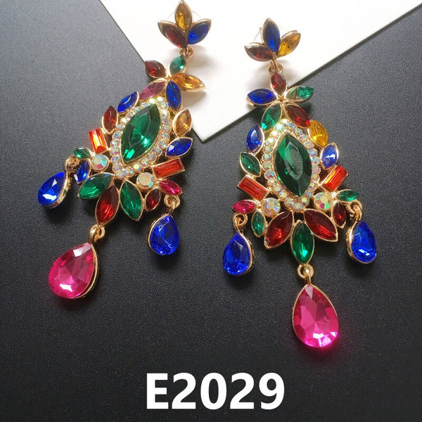 Rhinestone Alloy Colorful Earrings