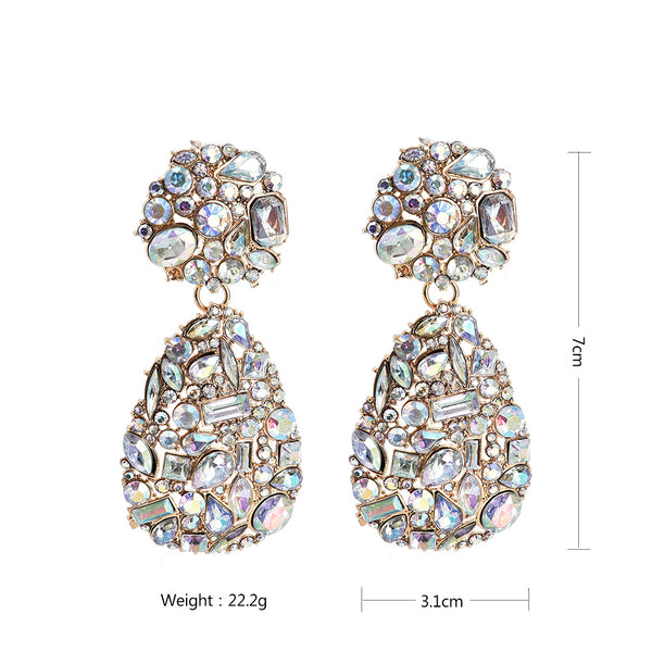 Rhinestone One Drop Earrings