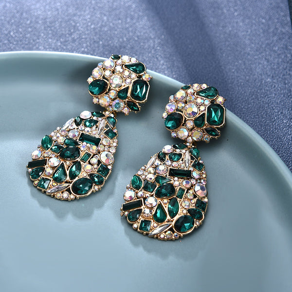 Rhinestone One Drop Earrings