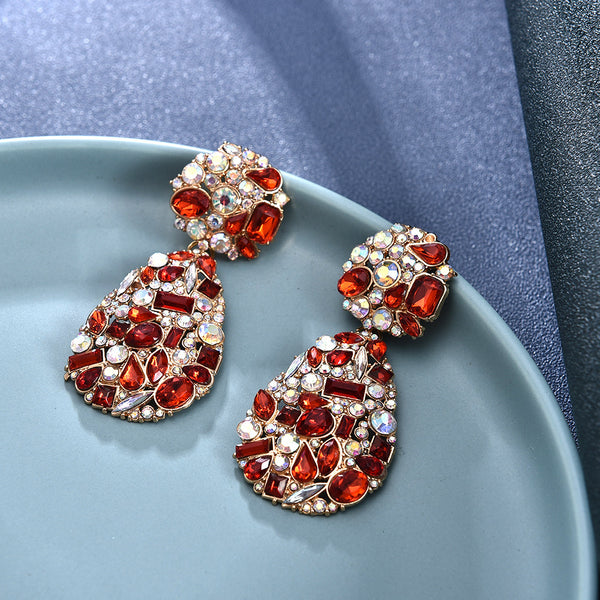 Rhinestone One Drop Earrings