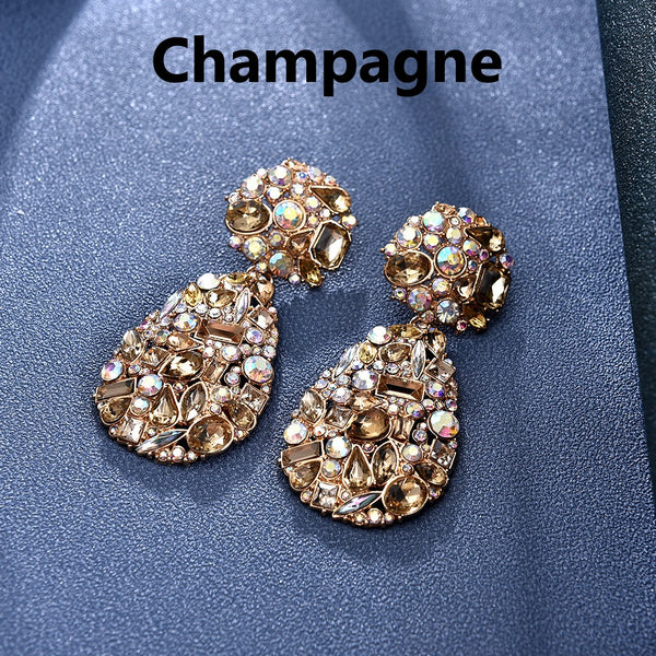 Rhinestone One Drop Earrings