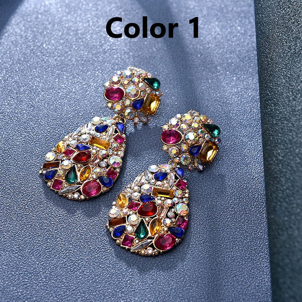 Rhinestone One Drop Earrings