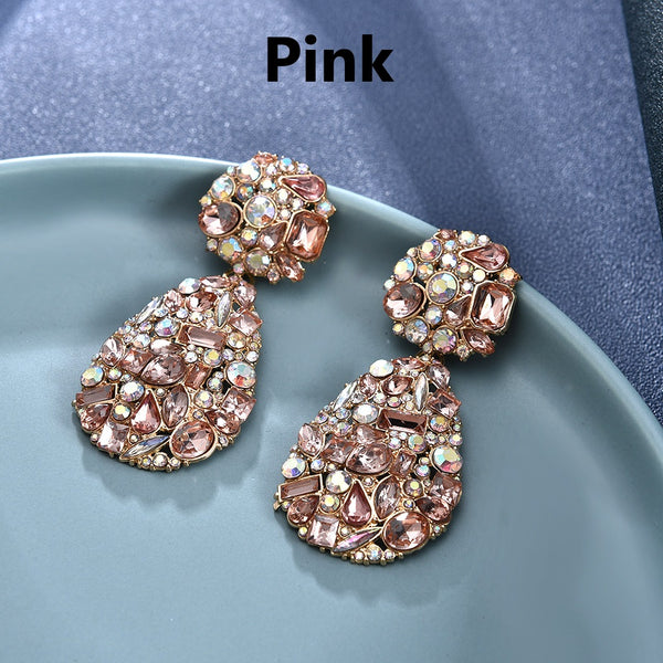 Rhinestone One Drop Earrings