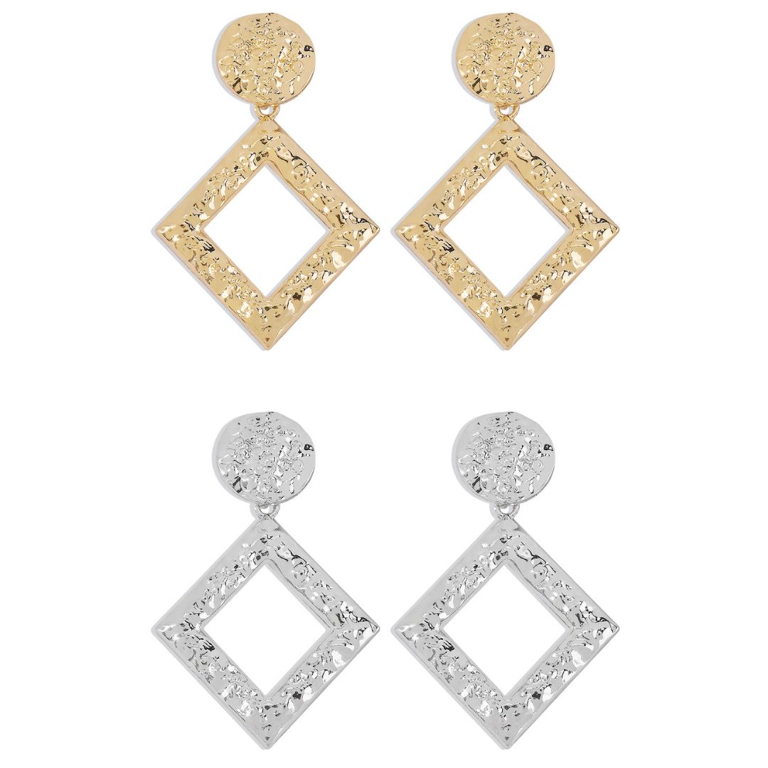 Square Geometric Texture Earrings