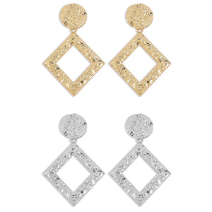 Square Geometric Texture Earrings