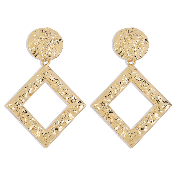 Square Geometric Texture Earrings