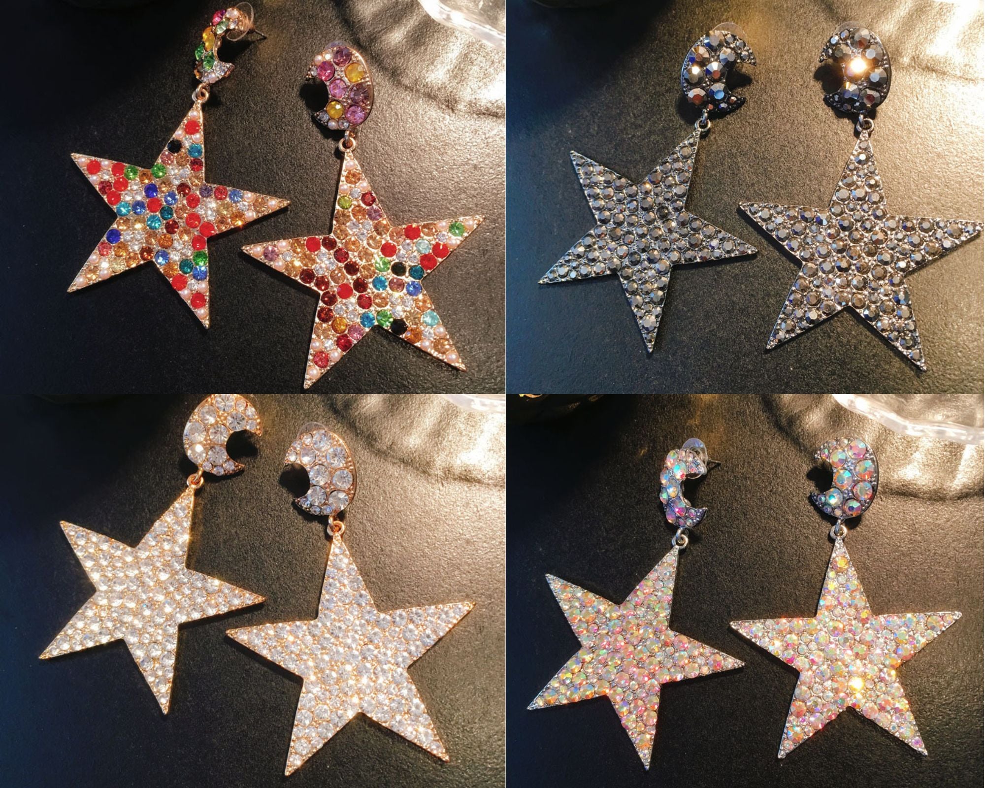 Star Diamond Gemstone Earrings
